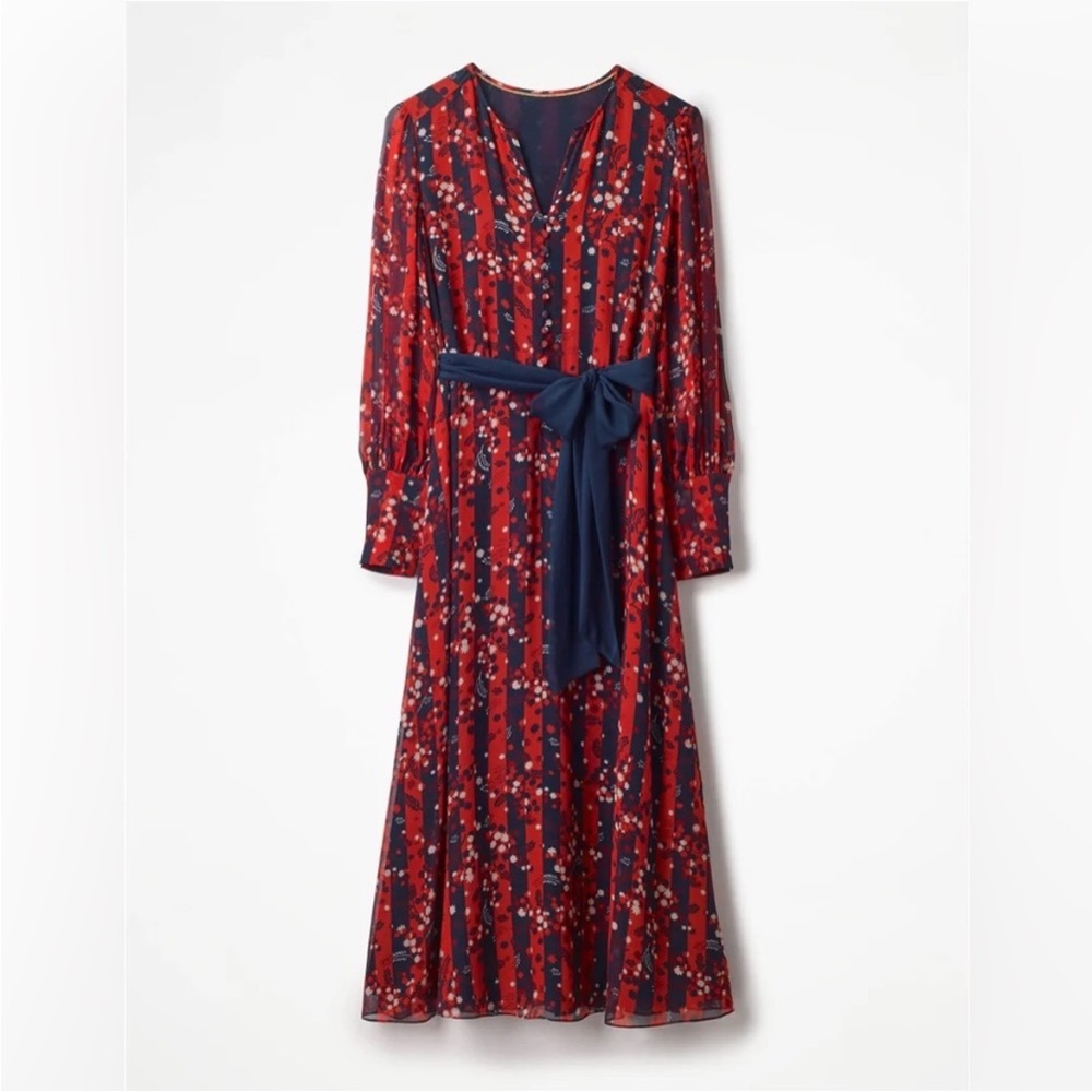 Boden 100% Silk Icons Primrose Midi Dress Size 6